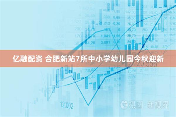 亿融配资 合肥新站7所中小学幼儿园今秋迎新
