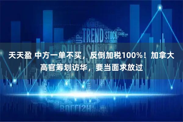 天天盈 中方一单不买，反倒加税100%！加拿大高官筹划访华，要当面求放过