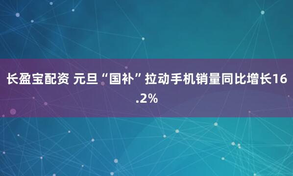 长盈宝配资 元旦“国补”拉动手机销量同比增长16.2%